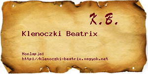 Klenoczki Beatrix névjegykártya